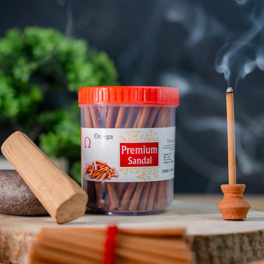 Omega-Premium Sandal Bambooless Dhoop Sticks – Jar 225gm